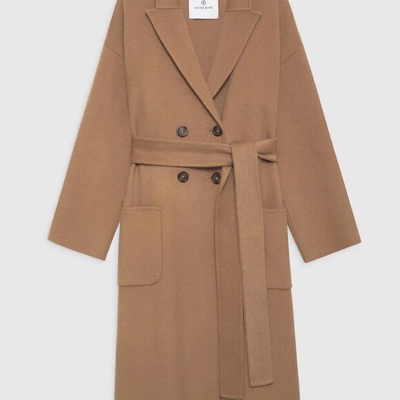 Anine Bing Dylan Coat Camel Cashmere Blend SZ S - Picture 3 of 4